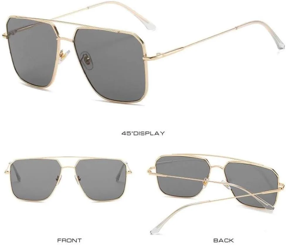 

Крупные квадратные классические солнцезащитные очки для мужчин и женщин, металлическая оправа, градиентный дизайн, защита от УФ-излучения UV400 generic, Black Black