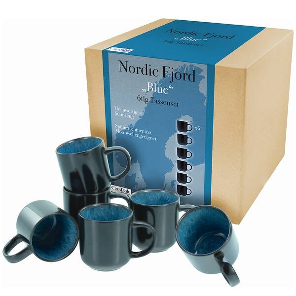 

Кофейные кружки nordic fjord, набор из 6 шт. Creatable, синий