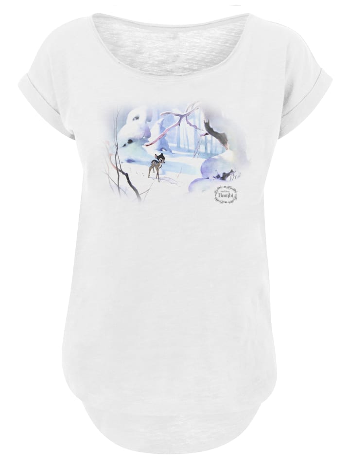 

Длинная футболка с принтом Disney Bambi Snow белого цвета. F4NT4STIC, Белый, Длинная футболка с принтом Disney Bambi Snow белого цвета. F4NT4STIC