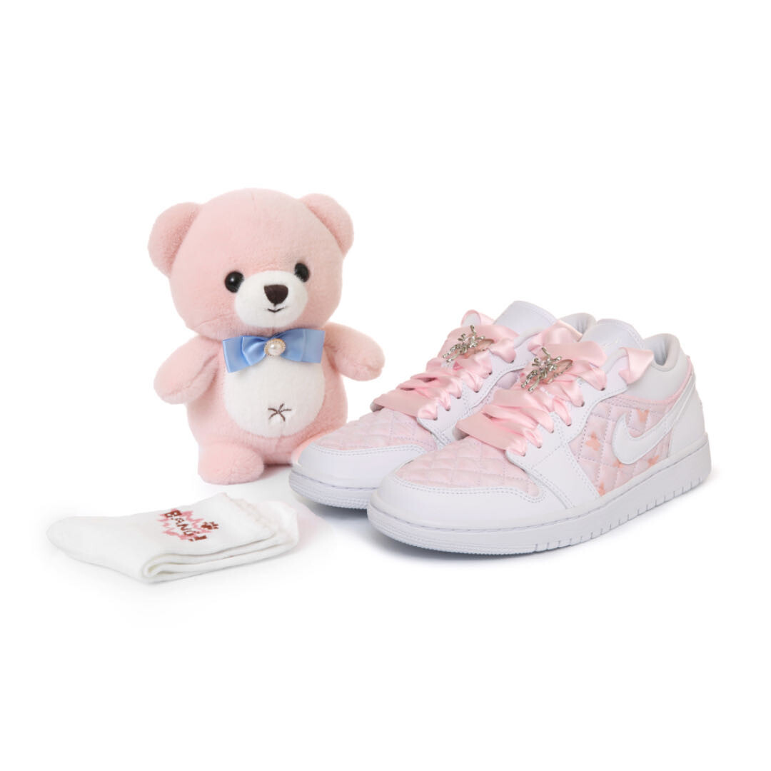 

Кроссовки Air Jordan 1 Vintage Basketball Shoes Women's Low-top Pink, белый