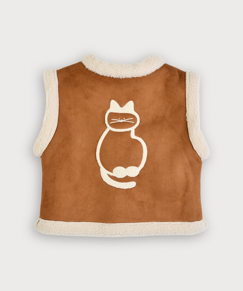 Жилет из искусственного кошачьего меха Moimoln, Camel — фото 2