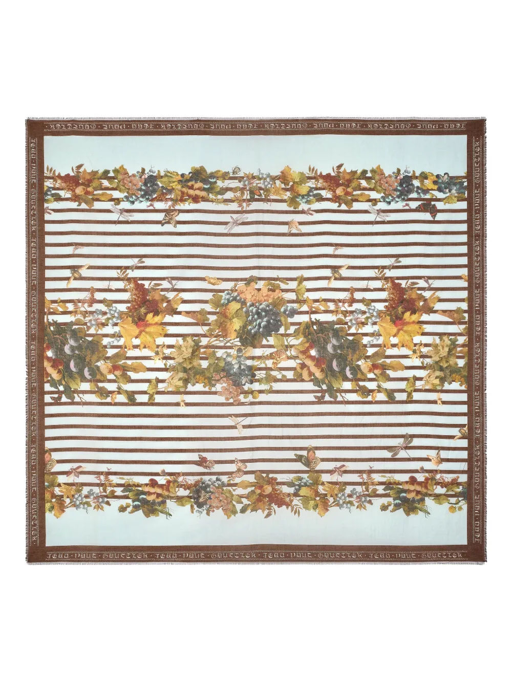 

Полосатый шарф с цветочным узором Jean Paul Gaultier, синий