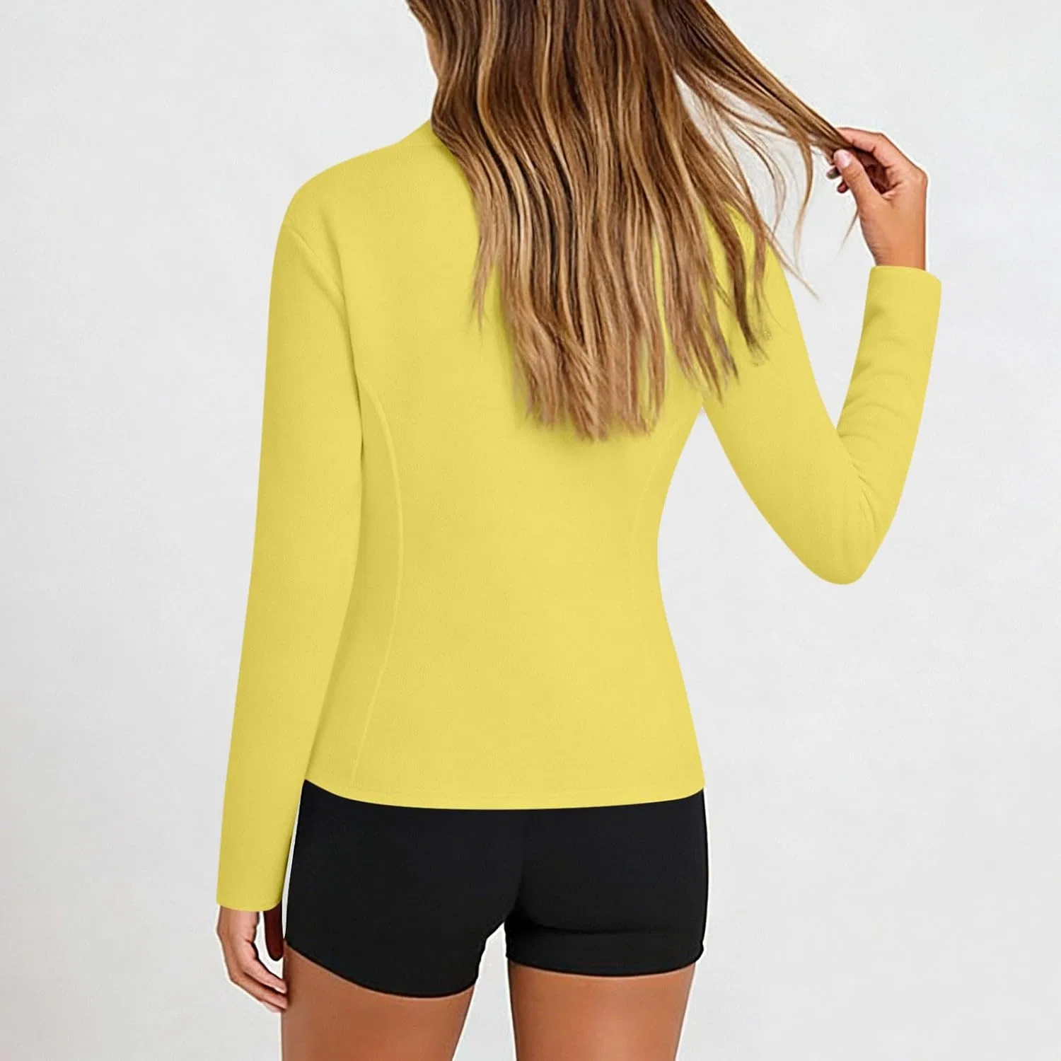 Женская ветровка с защитой UPF 50+, Full Zip, Stand Collar, желтая — фото 3