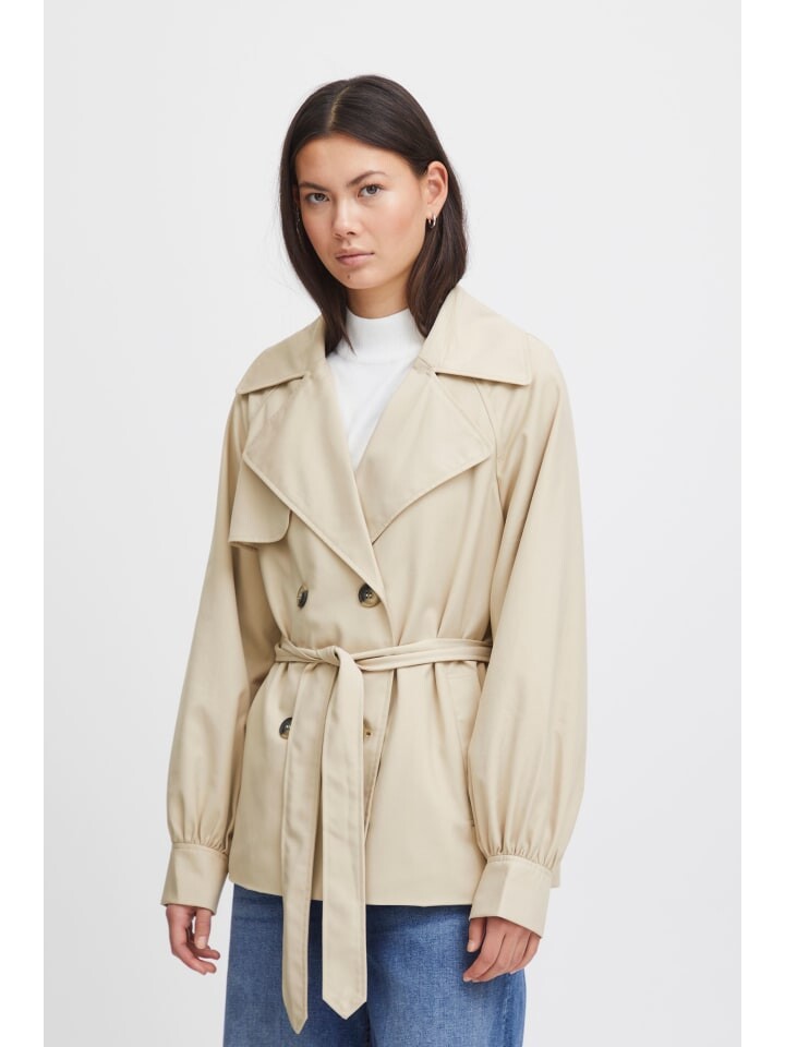 

Куртка ICHI Kurzjacke IHFUNOLA JA 20120192 cooler Trenchcoat mit Puffärmeln, натуральный