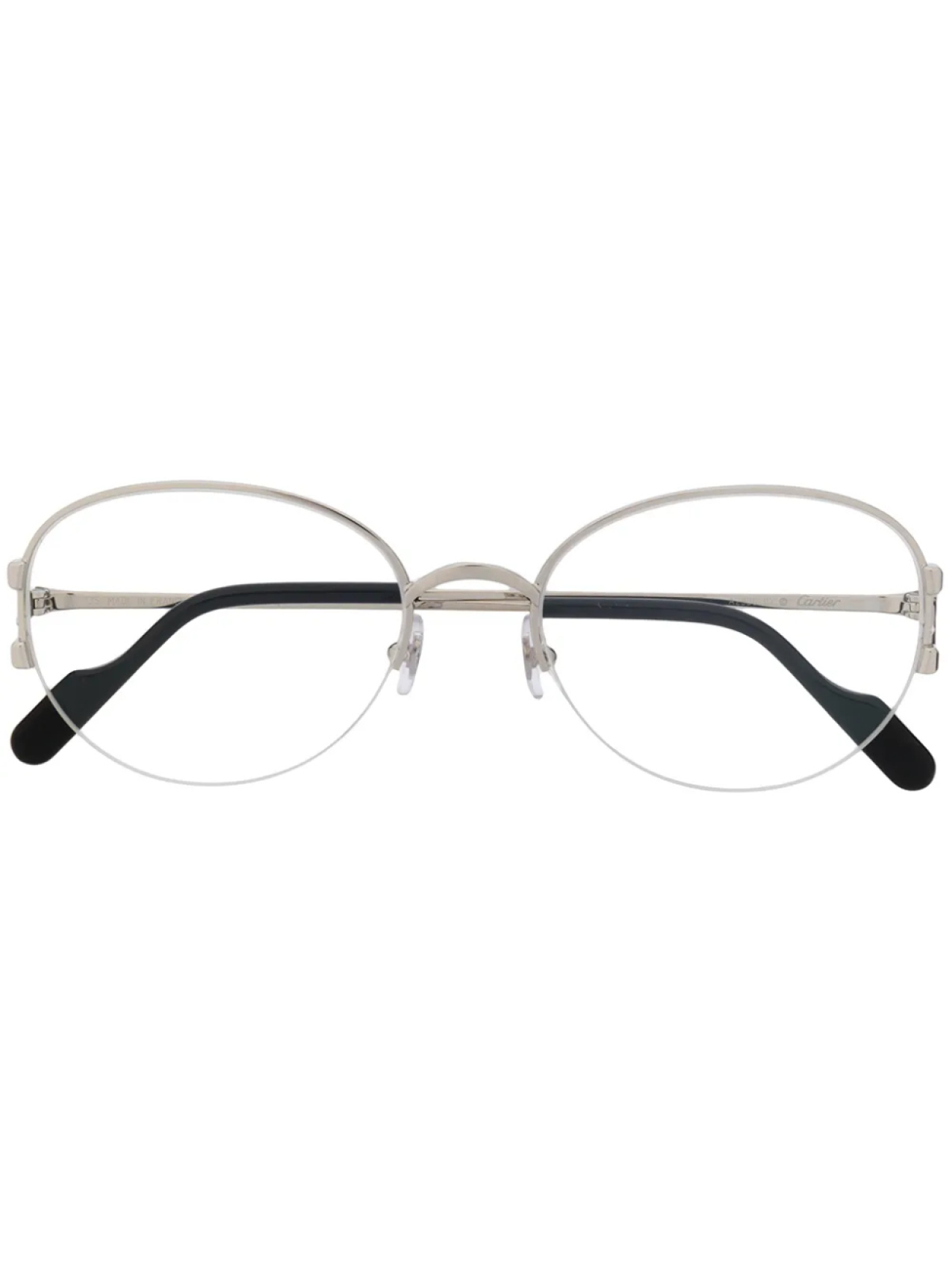 

Солнцезащитные очки в овальной оправе Cartier Eyewear, серебряный