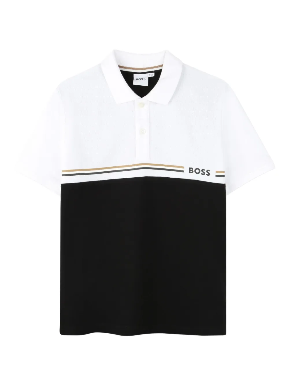 

Рубашка поло в стиле колор-блок BOSS Kidswear, черный