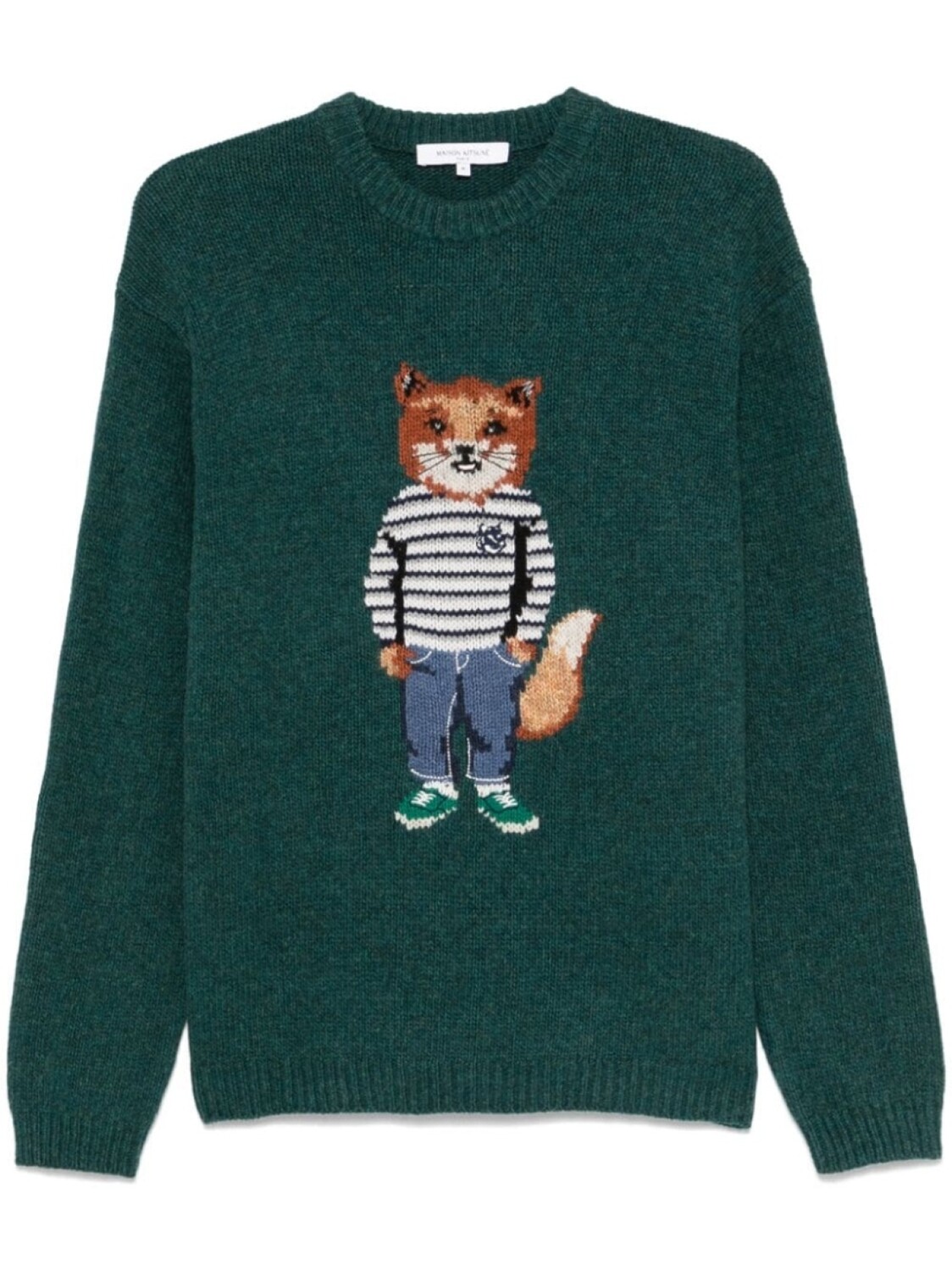 

Свитер Fox вязки интарсия Maison Kitsuné, зеленый