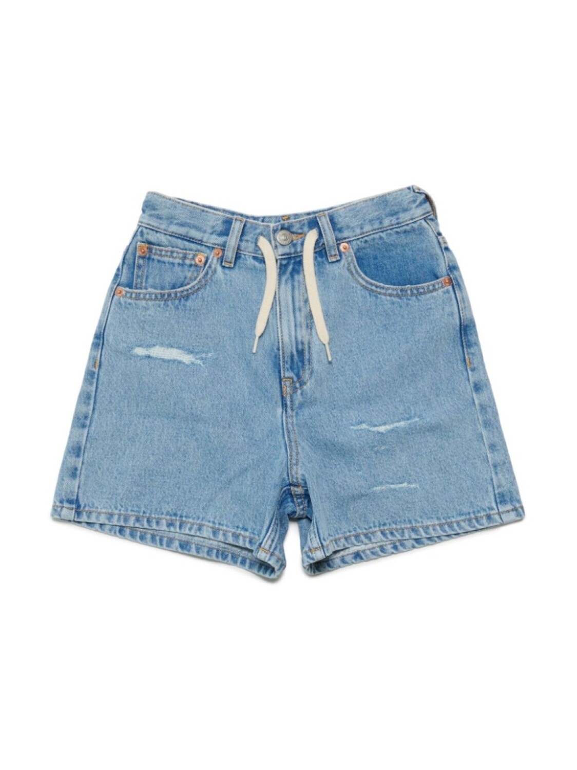 

MM6 Maison Margiela Kids джинсовые шорты с эффектом потертости и логотипом, синий