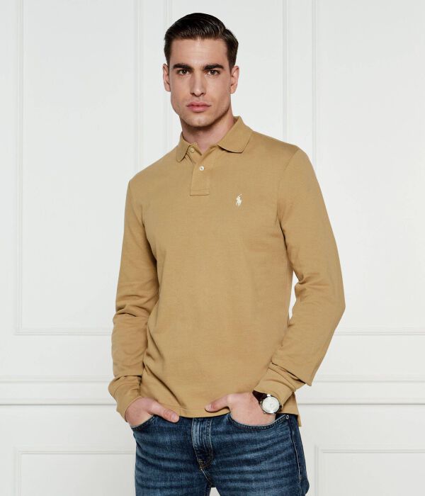 

Рубашка поло Custom slim fit Polo Ralph Lauren, коричневый