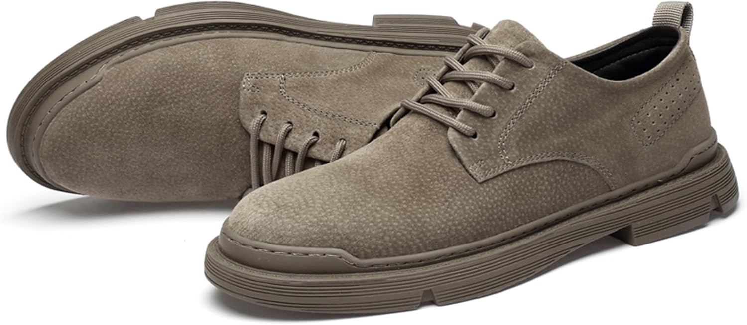 

Мужские винтажные туфли оксфорды на шнуровке из замшевой кожи с платформой, легкие, удобные, с круглым носком, повседневные плоские дерби для бизнеса, повседневной носки, работы, офиса, вечеринок, свадеб и официальных мероприятий Tixewsjh, хаки