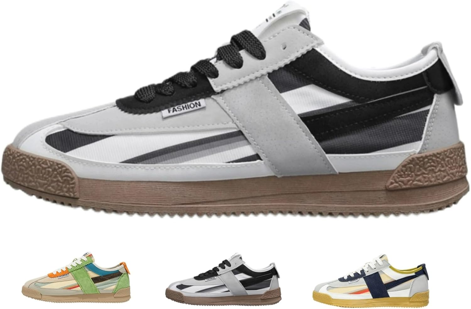 

Мужские ретро-кроссовки MACEFIL с массивной подошвой, модные повседневные легкие и удобные спортивные обувь, белый/черный