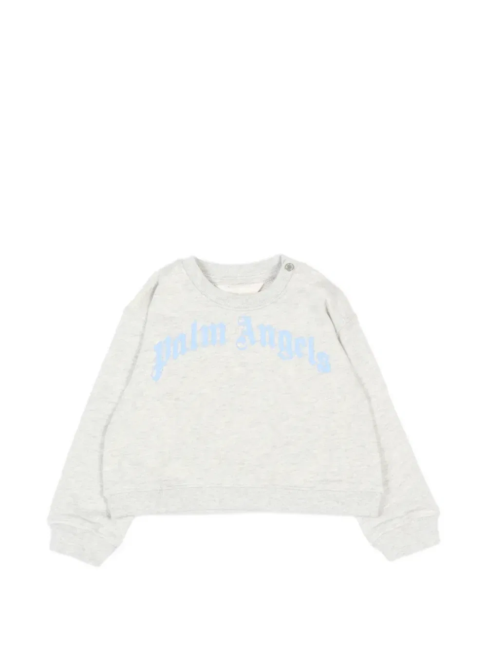 Свитшот с логотипом и круглым вырезом Palm Angels Kids, серый