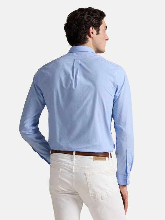 Рубашка облегающего кроя 710929348009 Polo Ralph Lauren, голубой — фото 3