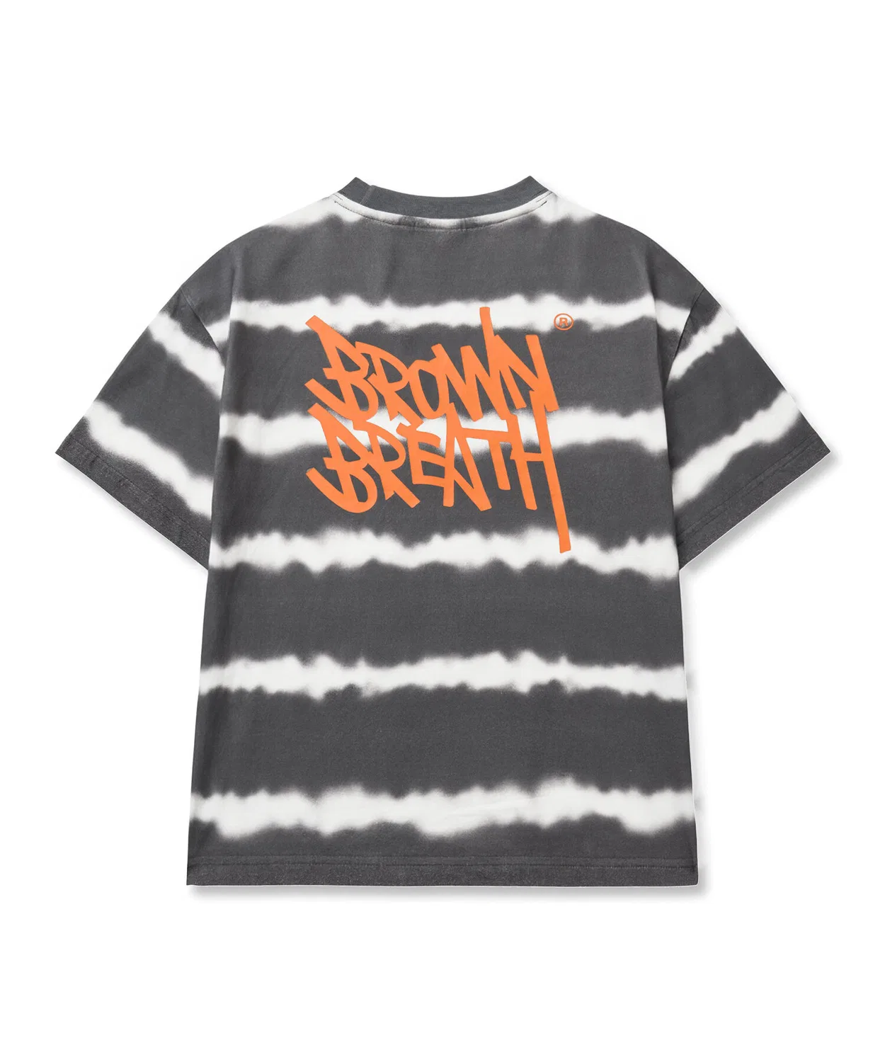 Детская футболка с окрашенными полосками Brownbreath Kids, серая — фото 2