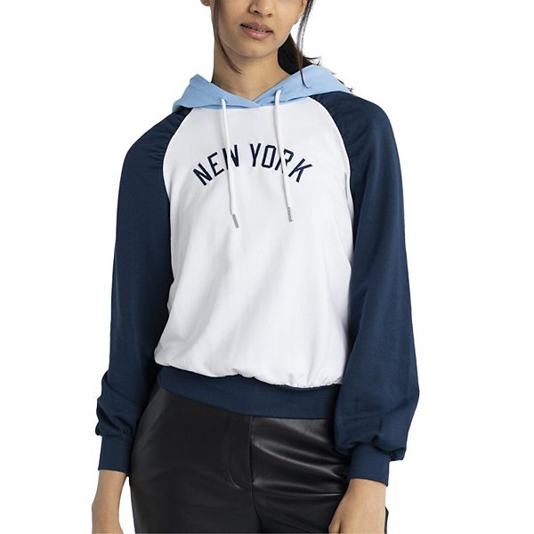 

Женский белый худи Lusso New York Yankees Marlowe Tri-Blend Raglan Unbranded
