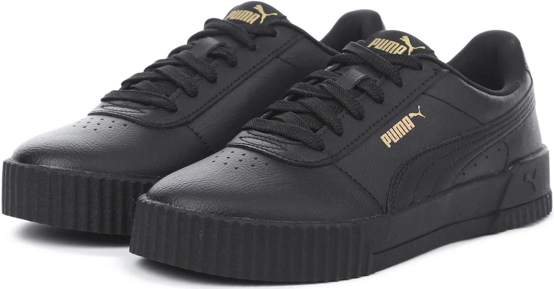 Кроссовки PUMA "CARINA L", цвет Puma Black- Puma Black- Puma Team Gold — фото 2