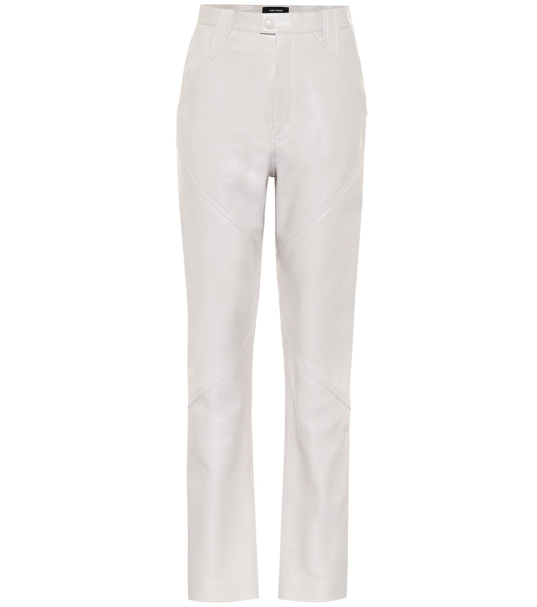 

Кожаные брюки с высокой талией Xenia Isabel Marant, Chalk