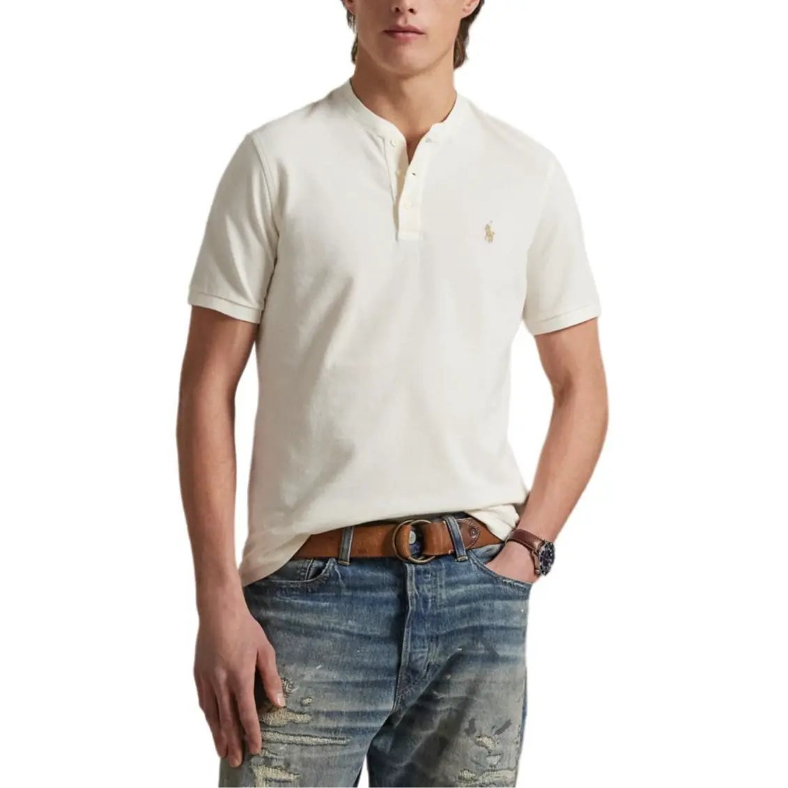 Футболка мужская Polo Ralph Lauren, легкий кремовый — фото 3