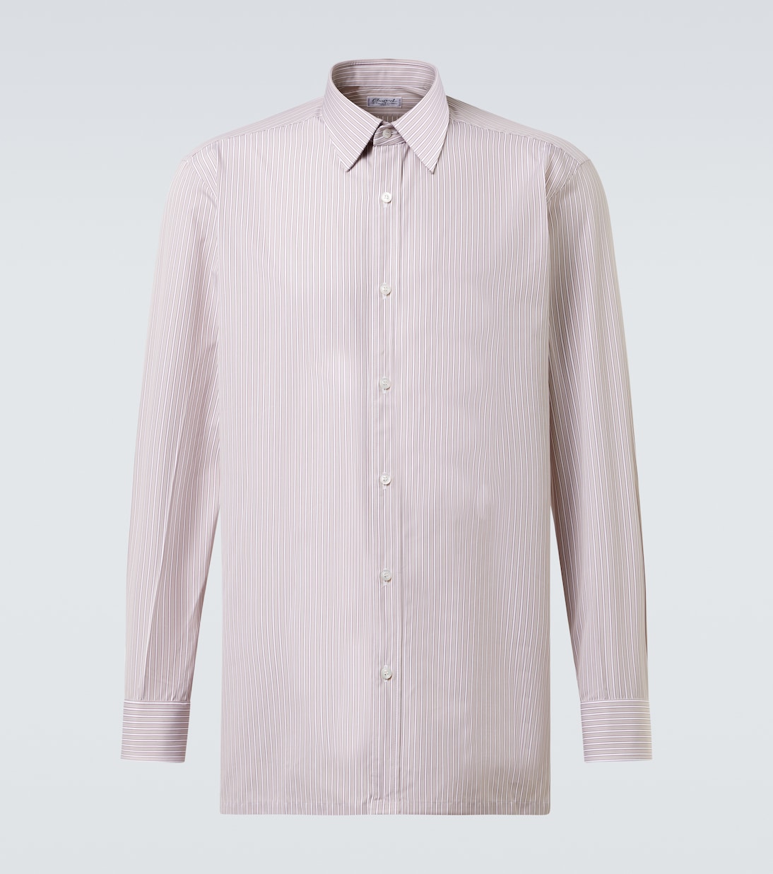 

Полосатая хлопковая поплиновая рубашка Charvet, Taupe Stripe