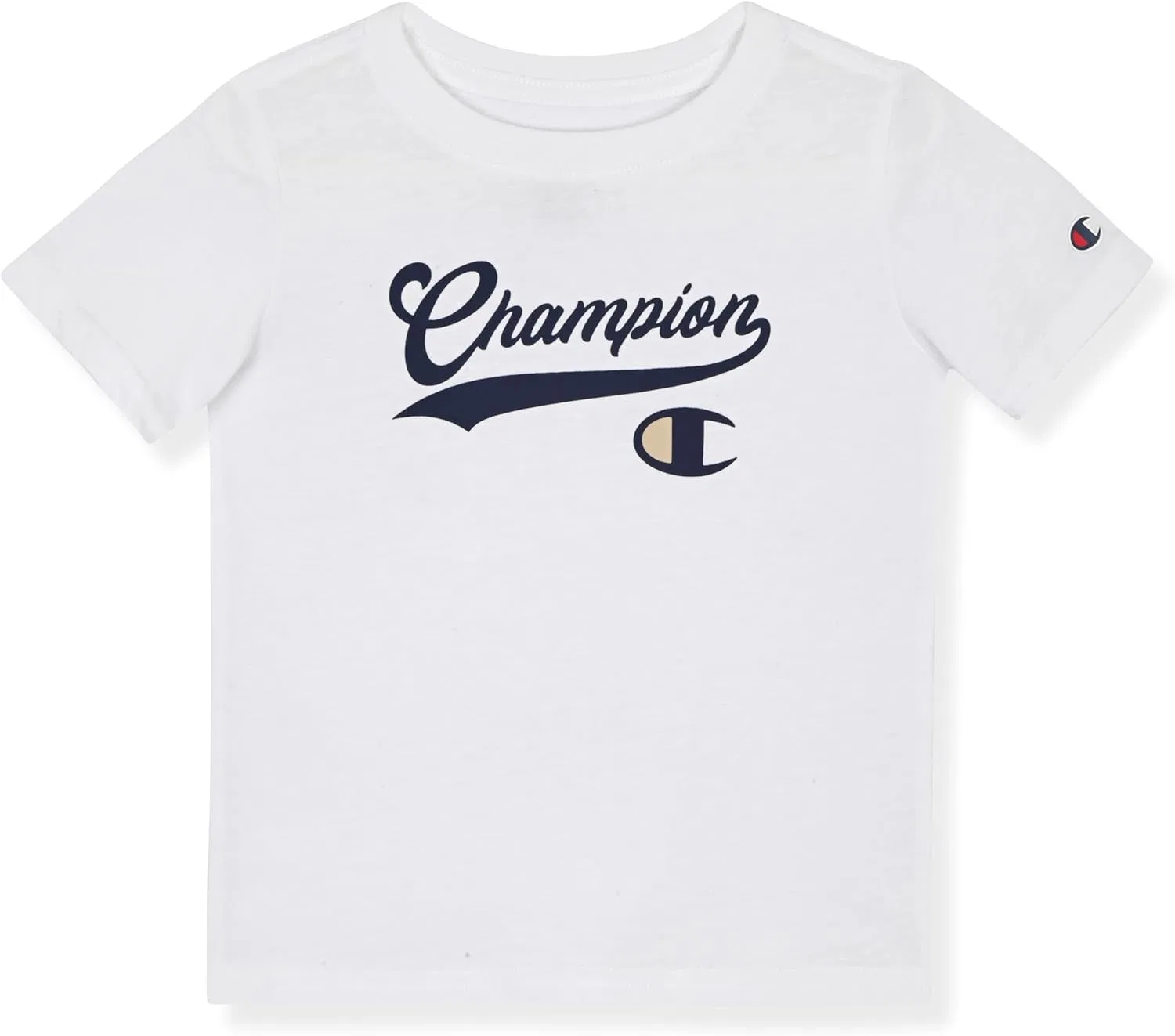 Детский спортивный комплект с футболкой и шортами Champion, 2 предмета, White-Navy — фото 2
