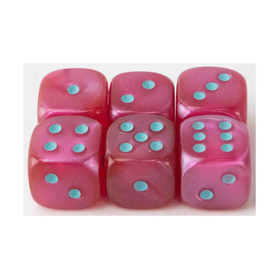 

d6 12мм Розовый с аквамарином (6), Dice - Satin, 12mm (Crystal Caste)