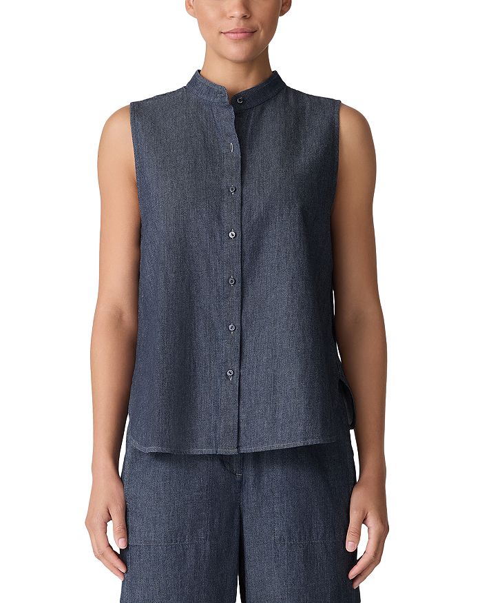 

Безрукавка с воротником-стойкой Eileen Fisher, синий