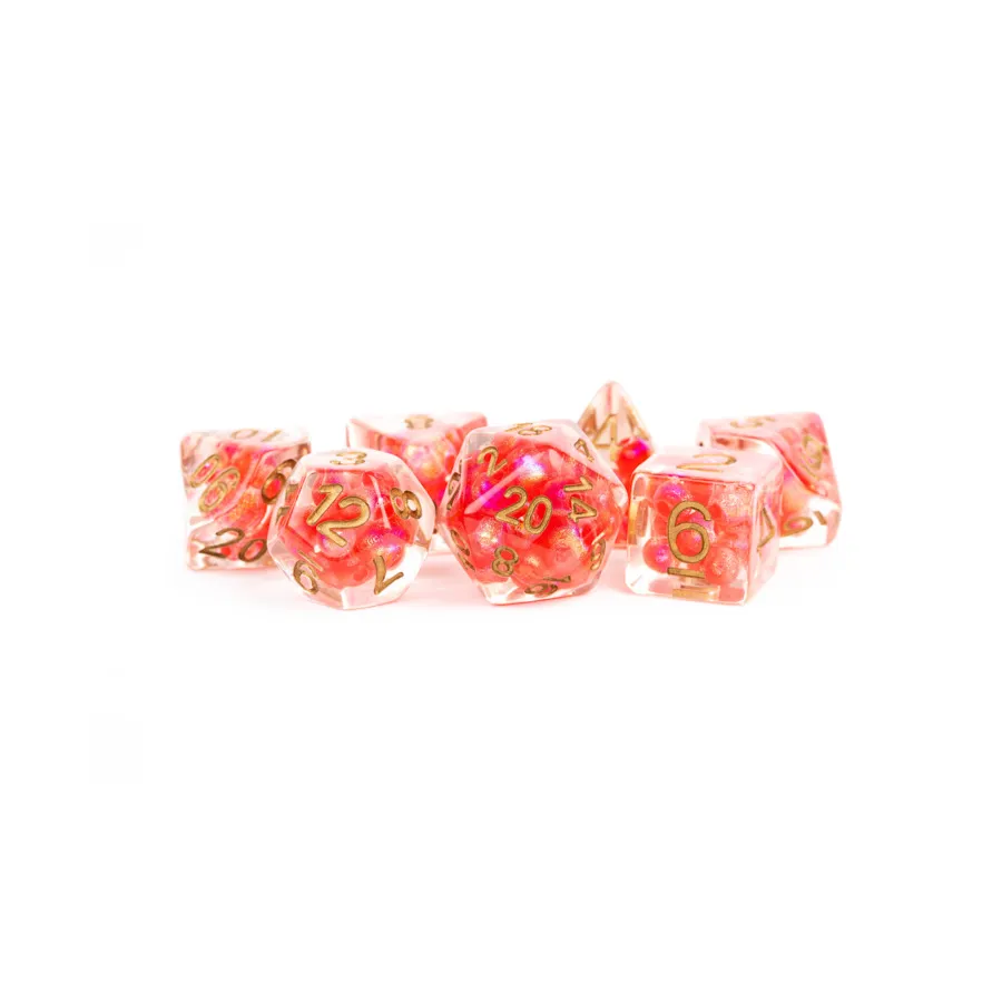 

Poly Set Pearl — красный с медью (7), Resin Dice - Assorted (Metallic Dice Games)