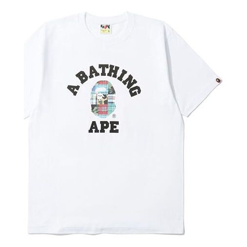

Футболка plaid small short sleeve tee 'white' A Bathing Ape, белый