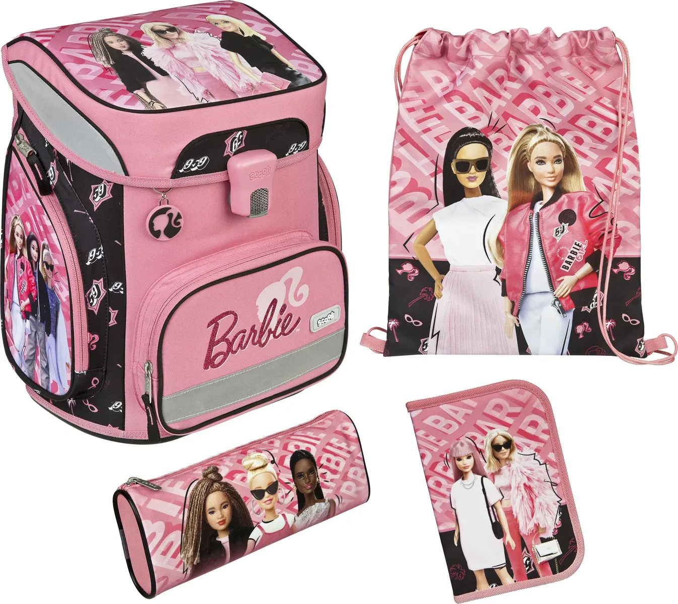 

Школьная сумка Scooli "EasyFit, Barbie", светоотражатели, цвет Barbie