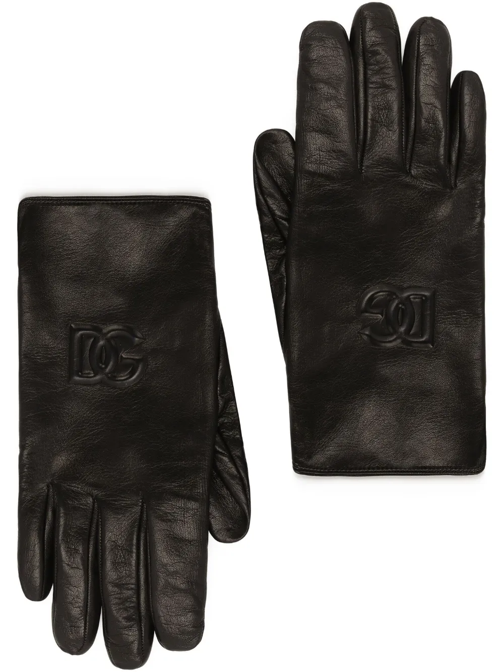 

Перчатки с тисненым логотипом DG DOLCE & GABBANA, черный