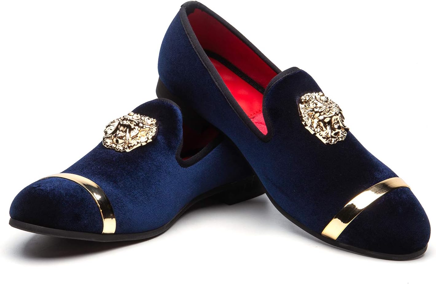 

Мужские лоферы из натуральной кожи с металлической текстурой и блестками, без шнурков Jitai, синий