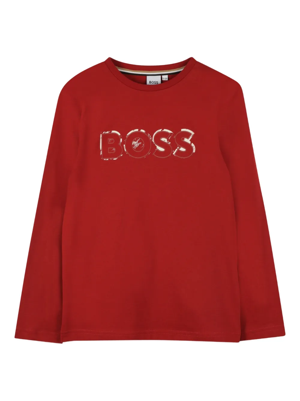 

Лонгслив с логотипом BOSS Kidswear, красный
