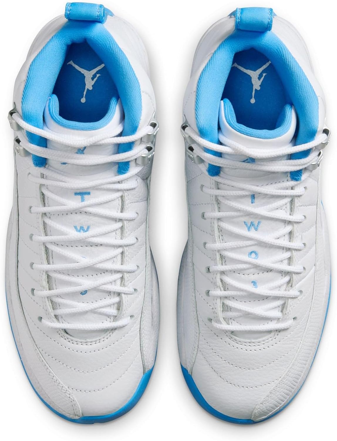 Кроссовки Air Jordan 12 Retro (gs) white/university Blue-metallic Silver Nike — фото 4