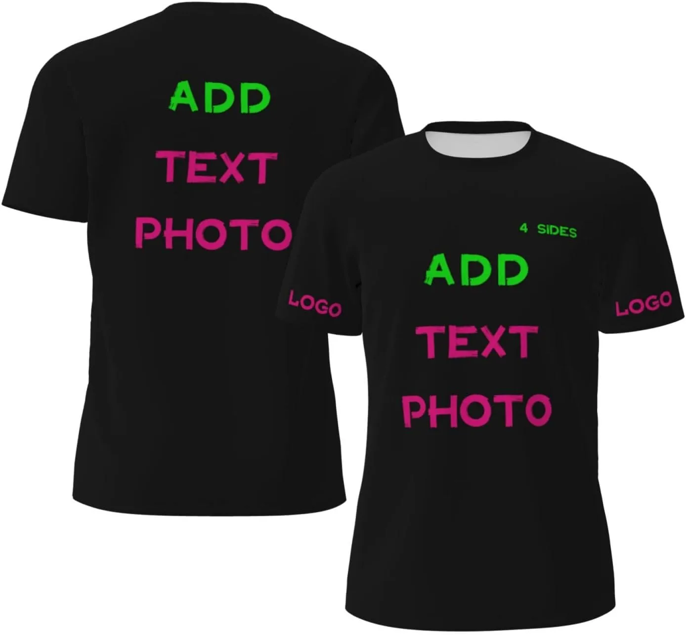 

Футболка Custom с принтом на 4 сторонах и логотипом