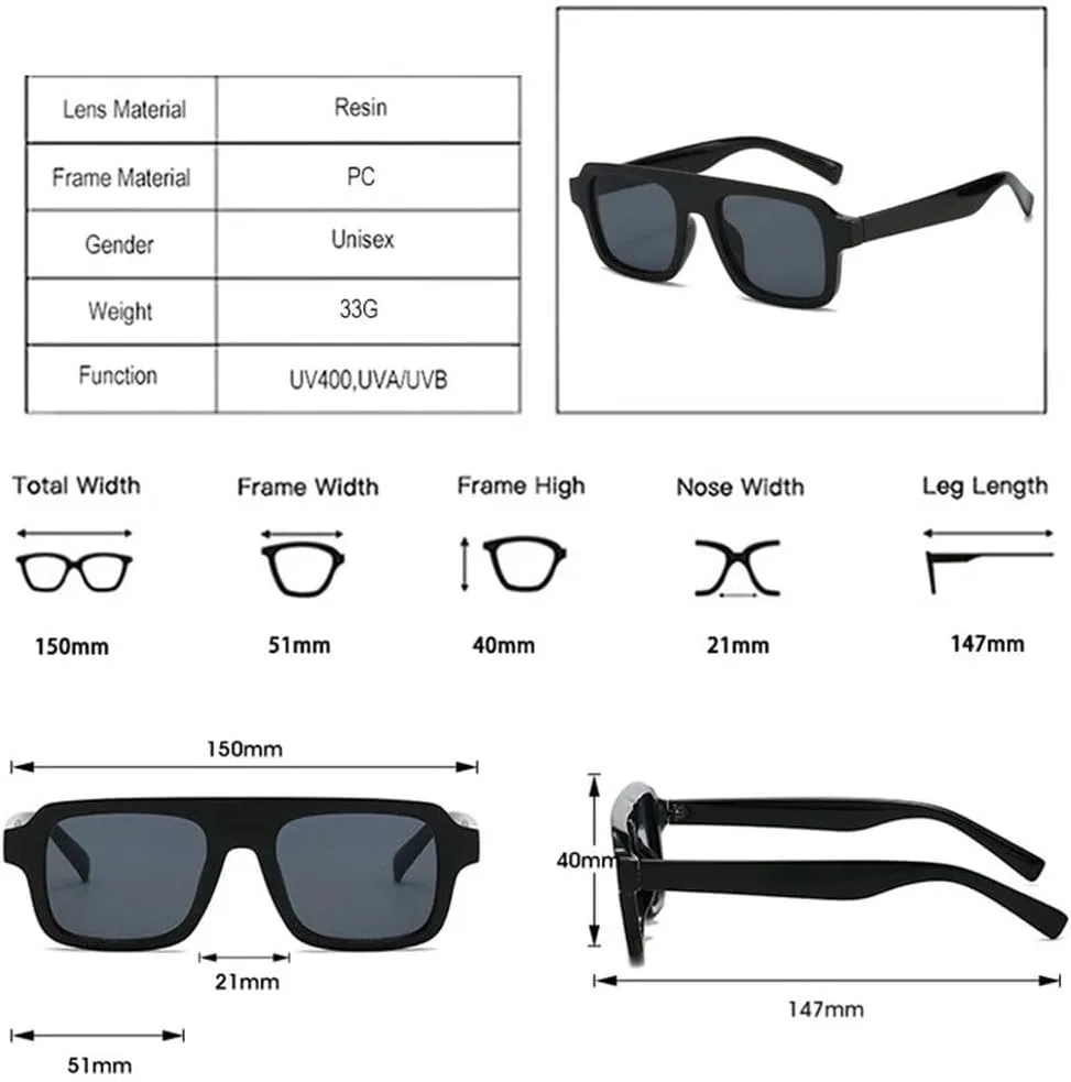 

Мужские солнцезащитные очки в стиле ретро с прозрачными линзами и защитой от УФ-излучения UV400, женские солнцезащитные очки в стиле панк MTZJH, Black Clear