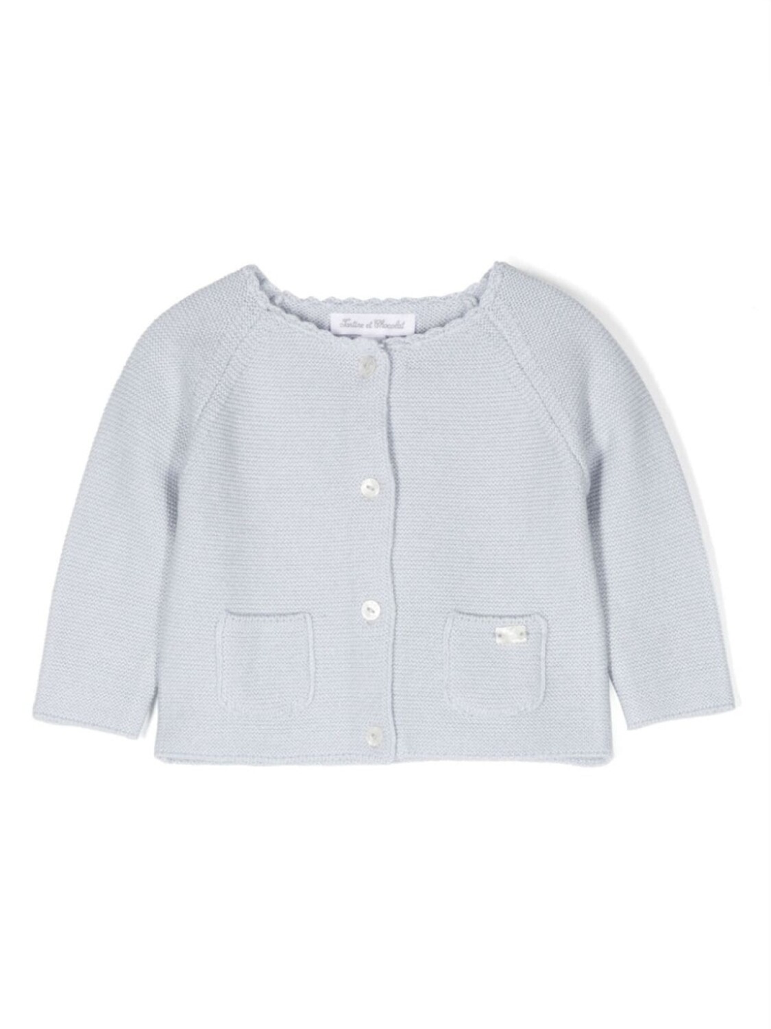 

Tartine Et Chocolat logo-plaque cotton-blend cardigan, синий