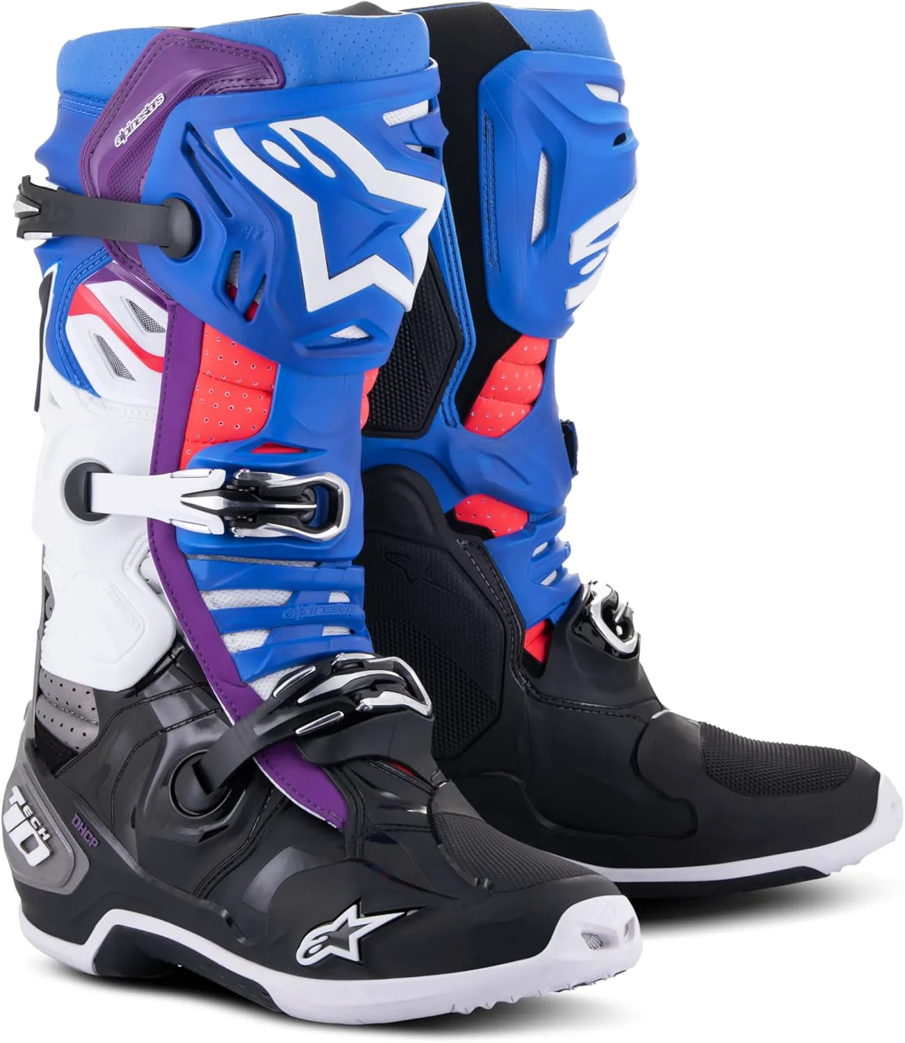 Мотокроссовые ботинки Alpinestars Tech 10 Supervented для мужчин, черный/синий/фиолетовый/белый — фото 4