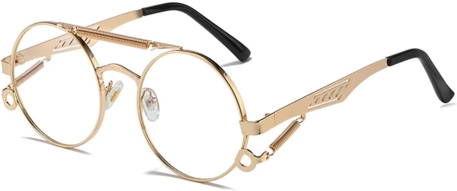 

Солнцезащитные очки с защитой от УФ-излучения UV400 для женщин и мужчин | Металлические двойные перемычки, круглая форма, градиентная оправа | для занятий спортом на открытом воздухе DSVIGF, Golden Clear