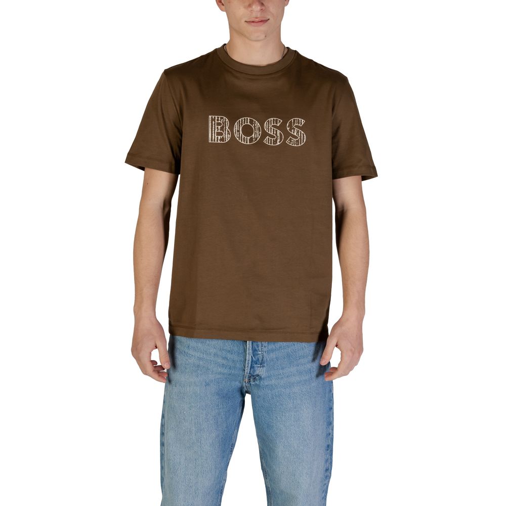 

Зеленая хлопковая футболка Hugo Boss