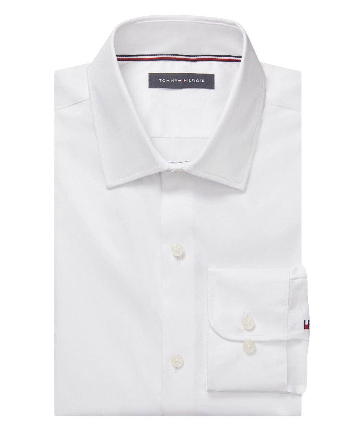 Мужская классическая рубашка из эластичного твила TH Flex Slim Fit без морщин Tommy Hilfiger — фото 3