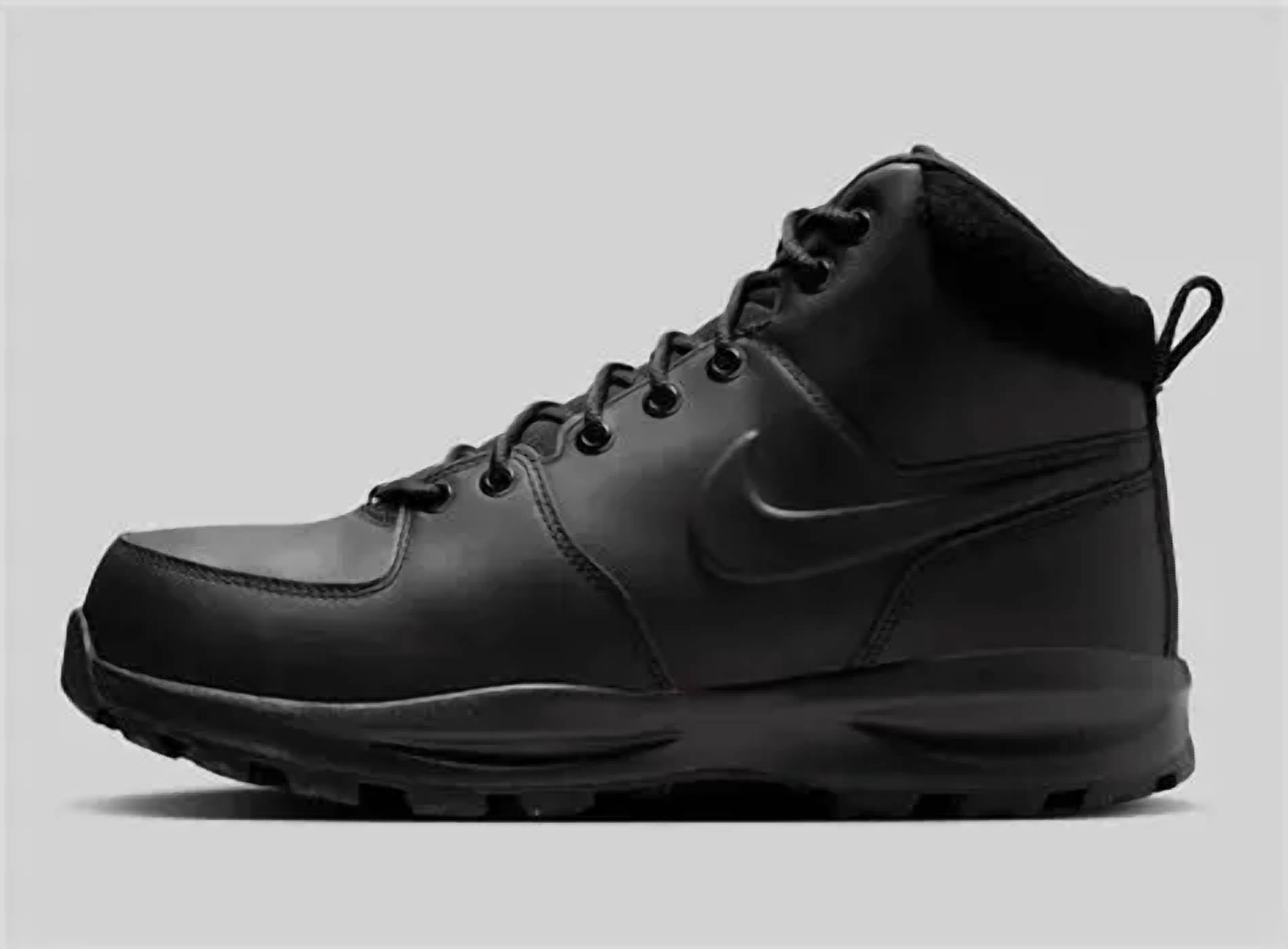 Nike Мужские кожаные ботинки Manoa черного цвета — фото 2