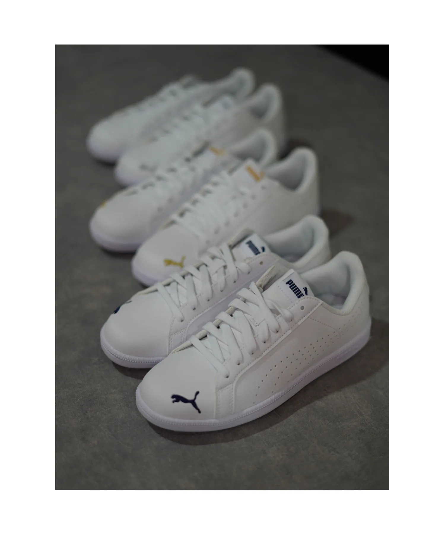 Унисекс кроссовки из искусственной кожи PUMA Smash Cat Perf FS SL белые — фото 4