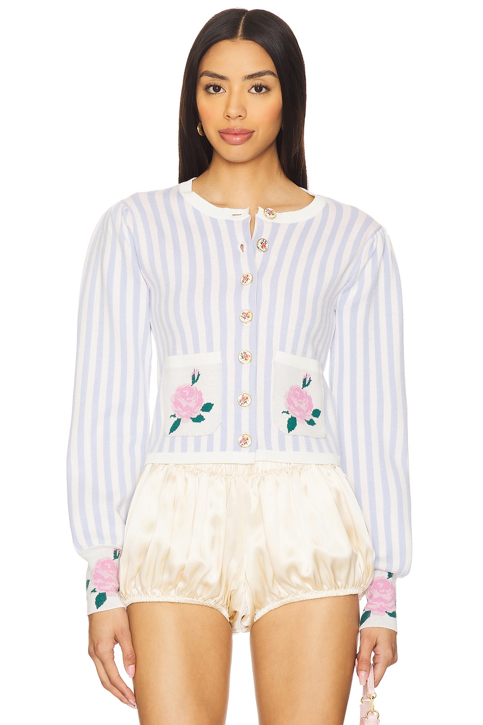 

Вязаный кардиган Edie jacquard For Love & Lemons, blue