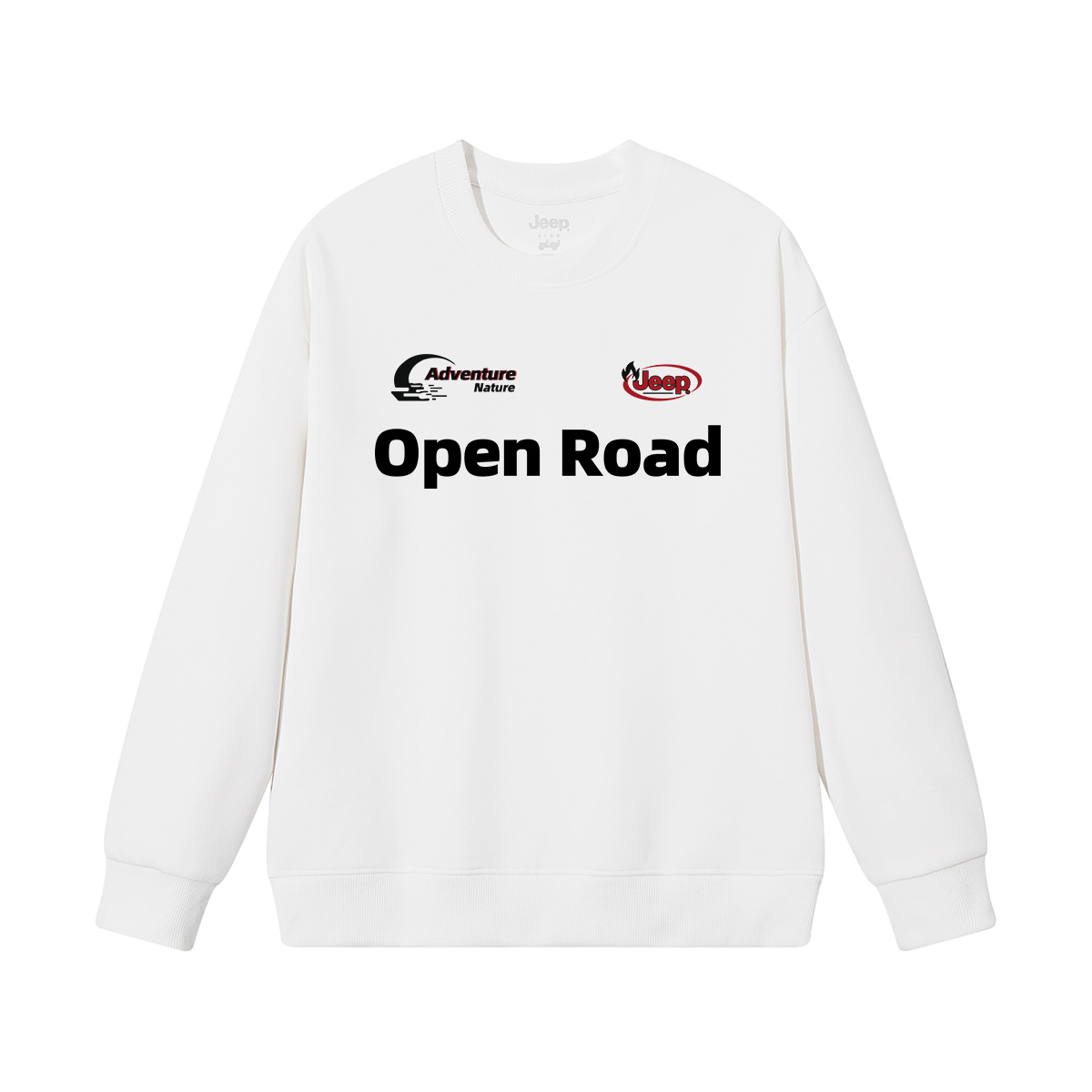 Детская толстовка с круглым вырезом утолщенная Jeep, new year красный fleece-lined — фото 4