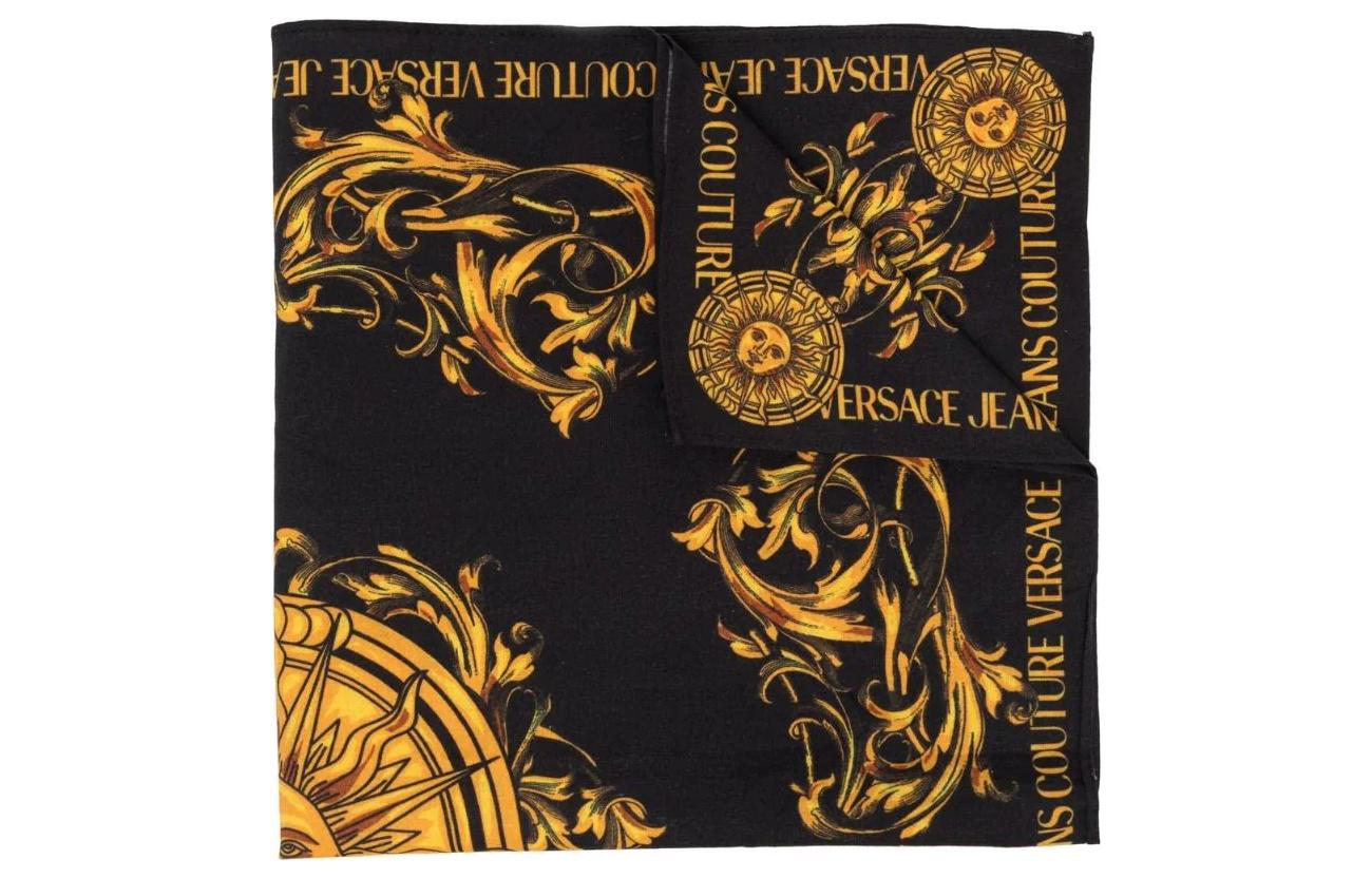 

VERSACE JEANS COUTURE Шёлковый шарф, Black/Yellow