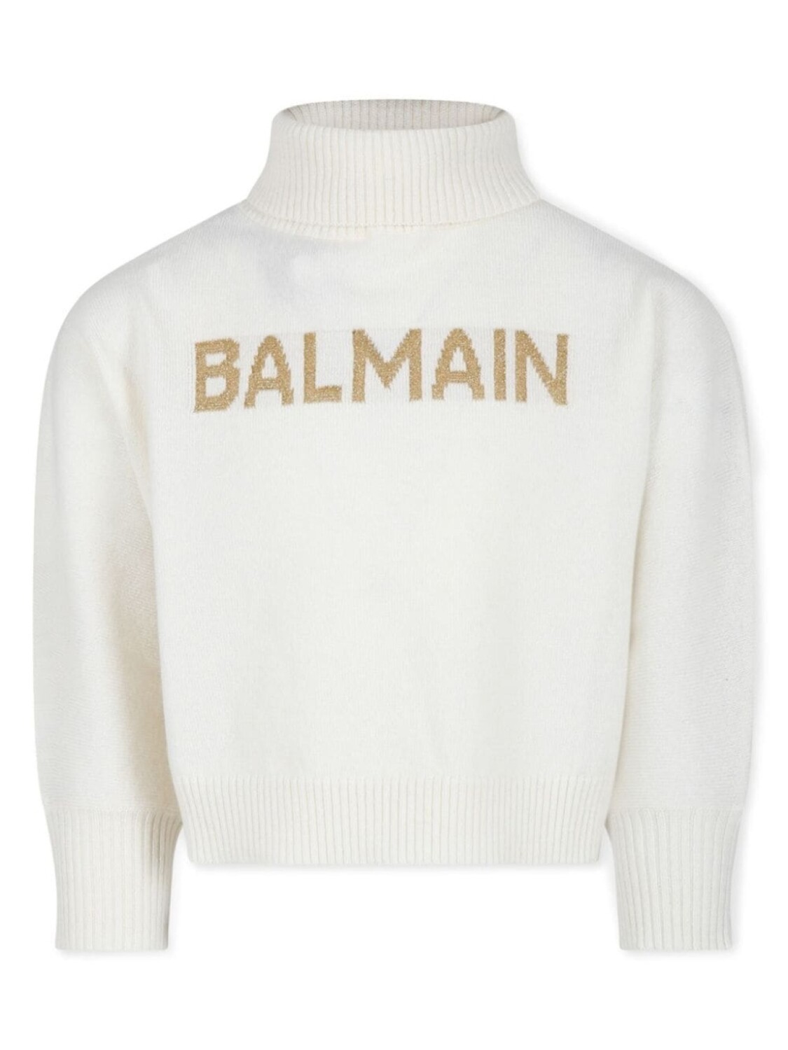 

Balmain Kids джемпер с логотипом, связанный интарсией, белый