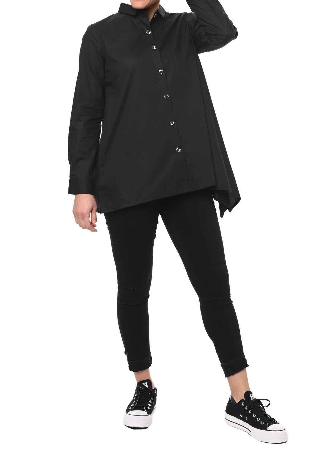 

Avalon Рубашка на пуговицах в черном цвете Tulip Clothing