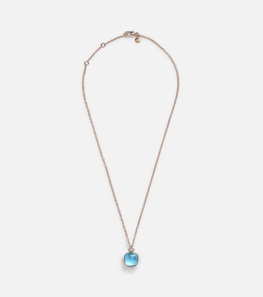 

Классическое ожерелье Nudo из розового и белого золота 18kt с топазом и бриллиантами Pomellato