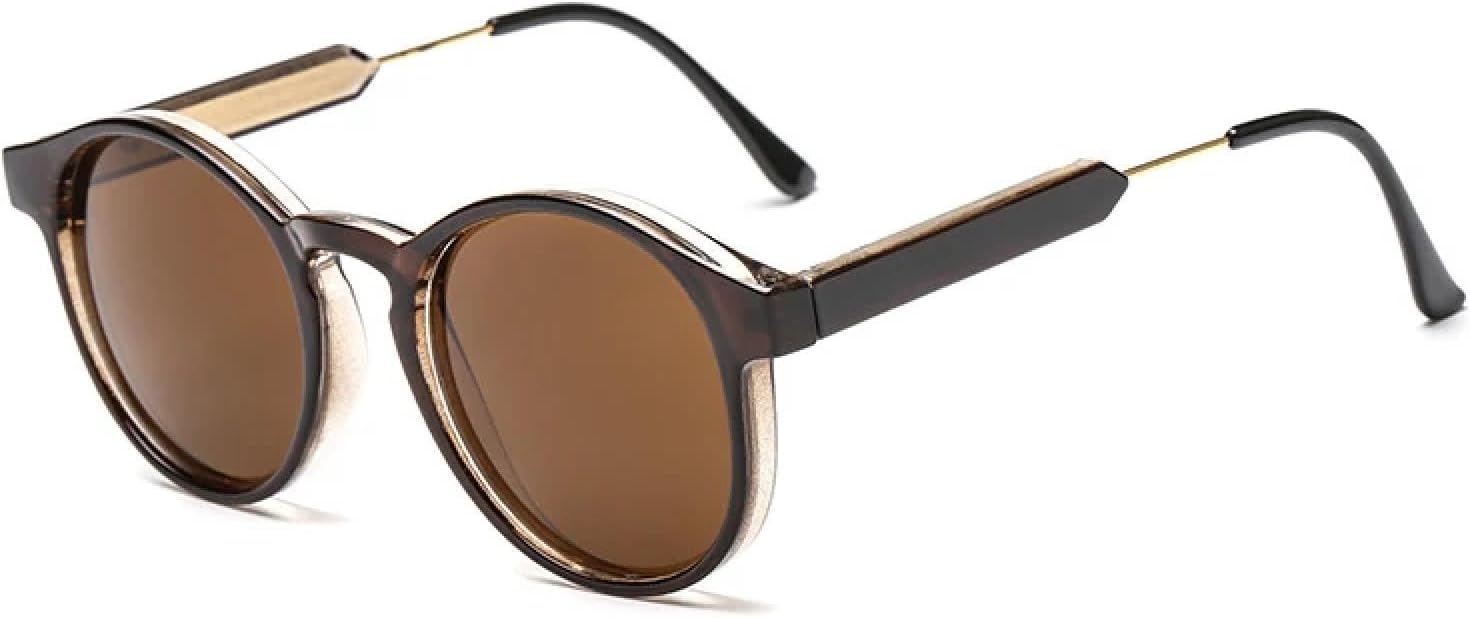 

Классические круглые солнцезащитные очки в стиле ретро с серой оправой и золотистыми дужками из сплава, унисекс, защита от УФ-излучения UV400 (как на картинке) VVTWSSW, As the Picture