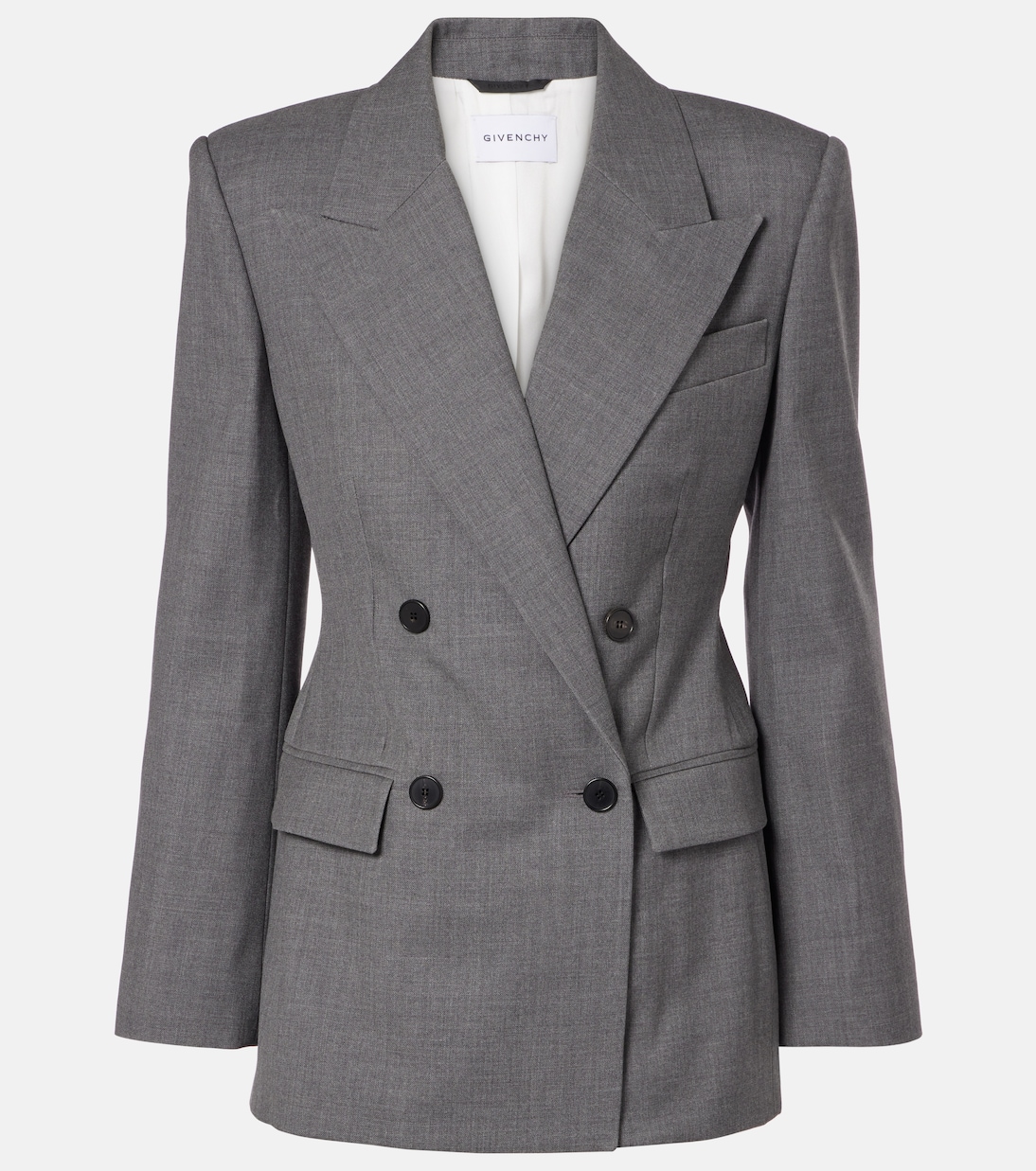 

Двубортный шерстяной блейзер Givenchy, Medium Grey
